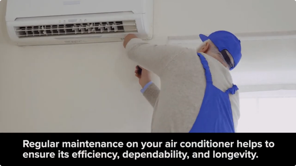 AC tech working on a ductless mini-split