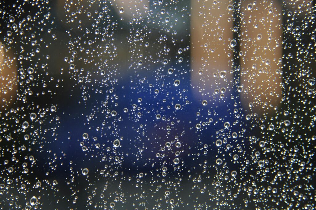 water droplets on home window